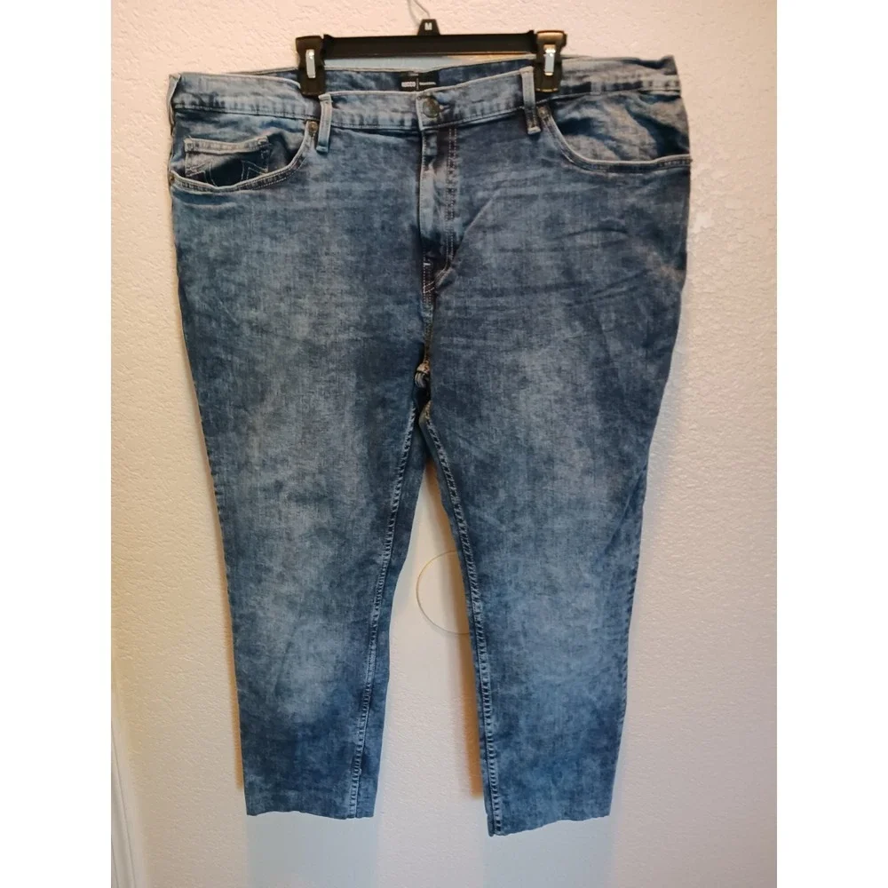 True Religion Rocco Relaxed Skinny Jeans Men's 44x27 Blue Acid Wash Stretch
